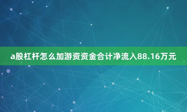a股杠杆怎么加游资资金合计净流入88.16万元