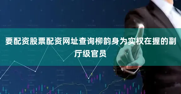 要配资股票配资网址查询柳韵身为实权在握的副厅级官员